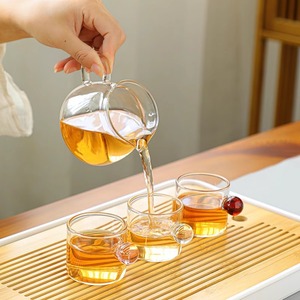 Kreative kleine süße kleine Milch becher Glas Kaffeetasse mit Farbe runder Griff Mini klare Tasse mit farbigem Kugel griff - Product Image 6