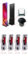 Pantalla LED Inalámbrica 4G WIFI para Publicidad Digital en Interiores/Exteriores, Soporte de Piso P2.5, Espejo Portátil, Pantalla de Video para Elevador