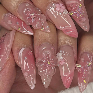 New Design Artificial Fingernails Designer Full Cover <strong>False</strong> <strong>Nail</strong> 3D Press on <strong>Nail</strong> Sets High Quality Wholesale <strong>False</strong> <strong>Nails</strong> - Product Image 1