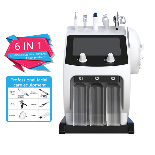 Multi-functional Hydro Skin Care Machine 6 in 1 Diamond Dermabrasion Facial Glow Small Bubble Machine