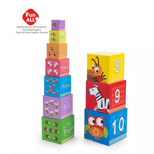 Personalizzato Eco Friendly Cartoon colorato scatola di carta creativa impilabile blocchi di costruzione impostati altri giocattoli educativi - Product Image 1