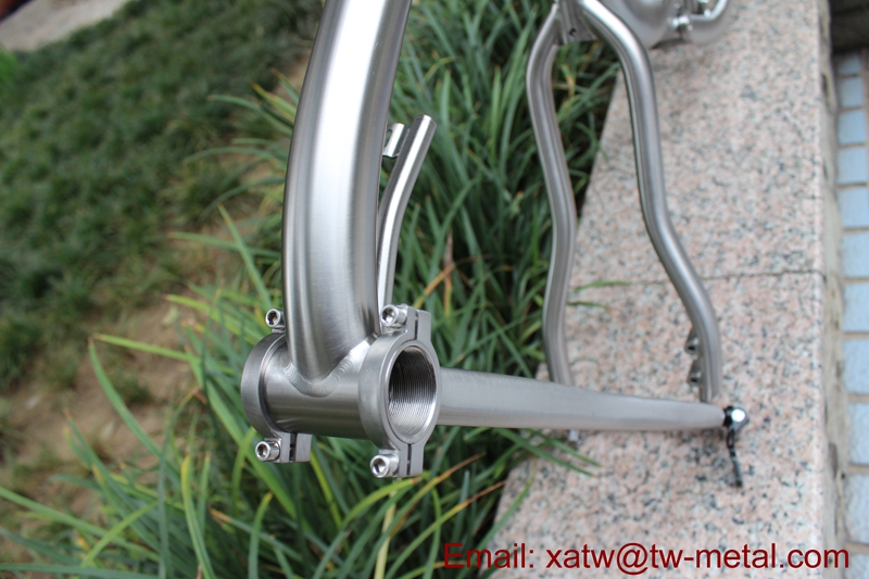 Titanium Recumbent bike frame suspension Ti suspension Recumbent with thru axle dropout titanium recumbent suspension