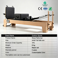 Station de Pilates haut de gamme en bois d'érable et de chêne, Reformer professionnel en bois pour studio de yoga, avec boîte d'assise et planche de saut, couleur personnalisable