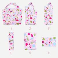 Sac fourre-tout pliable en polyester 190T à motif de dessin animé, réutilisable, écologique, anti-déchirure, avec logo personnalisé et couleurs sur mesure