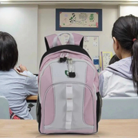 Oxford Material Kids School Sac à dos Sac unisexe de couleur rose avec fermeture à glissière et doublure en polyester Style tendance