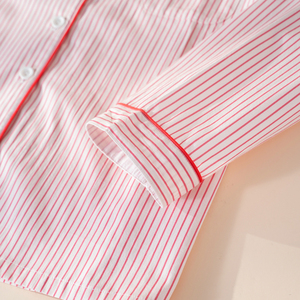 Pigiama Personalizzato Yiyan per Donna, Set in Cotone 100%, a Righe o Tinta Unita con Bordi a Contrasto, Abbigliamento da Notte e da Casa - Product Image 4