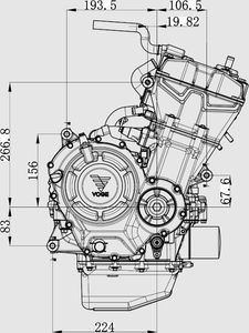 Moteur Loncin quatre temps bicylindre 500cc EFI pour motos de course à essence puissantes, remplacement/réparation de moteur de moto 500cc, 500cc E - Product Image 3
