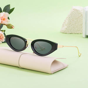 Gafas de sol tipo ojo de gato personalizadas de estilo europeo americano para mujer, montura negra, protección UV400, moda Instagram XH 3521 - Product Image 4