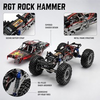 Voiture RC tout-terrain RGT 18000 1/10 haute performance 4x4 2.4G 4 canaux étanche sans balais en métal et résine avec chargeur