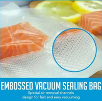 Sacs sous vide transparents gaufrés de qualité alimentaire en PE, thermoscellables, pour conserver la fraîcheur, taille personnalisée pour la viande, les légumes, le stockage au congélateur de cuisine