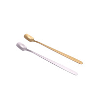Cuillère Longue à Café en Acier Inoxydable, Accessoires de Cuisine, Café, Crème Glacée, Dessert, Petite Cuillère Dorée