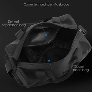 بلاك ويكند: حقائب جيم رياضية كبيرة للسفر للرجال، قابلة للتخصيص، للأولاد، حقيبة جيم رياضية من قماش أكسفورد، جافة ورطبة، مع شعار - Product Image 5