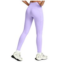 Leggings de sport taille haute élastiques en Spandex/Nylon, extensibles dans quatre directions, résistants à la transpiration, avec poches latérales, OEM