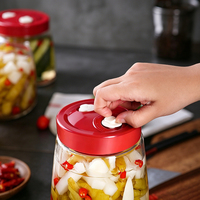 Bocaux en verre hermétiques multi-tailles pour commande en gros avec couvercles ventilés en plastique pour aliments pour bébés, miel, cornichons, confiture, gelée, conserves, sauces