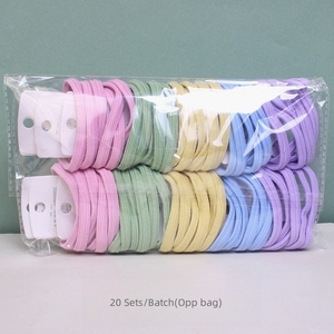 Set di 3 elastici per capelli spessi e altamente elastici, con strisce semplici, non danneggiano i capelli, per coda di cavallo alta, per ragazze e donne - Product Image 3