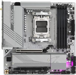 Carte mère GIGABYTE B650M AORUS Elite <span class=keywords><strong>AX</strong></span> ICE AMD AM5 MATX, nouvelle série 9000/8000/7000, DDR5, 12+<span class=keywords><strong>2</strong></span>+<span class=keywords><strong>2</strong></span> Power <span class=keywords><strong>Phase</strong></span>, ports PCIe M.<span class=keywords><strong>2</strong></span> - Product Image 2
