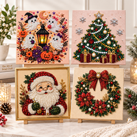 Énorme Décoration de Noël 5D en Perles et Diamants : Père Noël, Arbre, Renne, Chaussette, Couronne – Autocollant Adhésif Personnalisé pour Artisanat