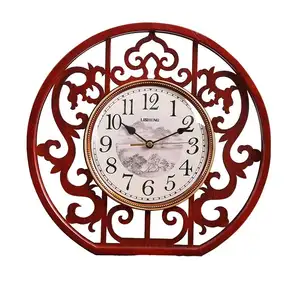 Grande orologio Vintage cinese quadrato in legno massello retrò decorazione per la casa silenzioso orologio al quarzo per soggiorno creativo scrivania ornamenti