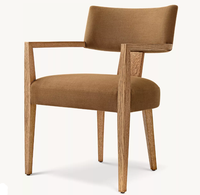 Chaise de salle à manger RH Padua au design italien, structure en chêne américain, revêtement en lin - Portable, légère, personnalisable pour appartement, villa