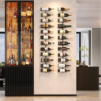 Kunden spezifisches modernes schwimmendes Wein regal an der Wand SS-Drahtseil system Schlanker zeitgenössischer Stil