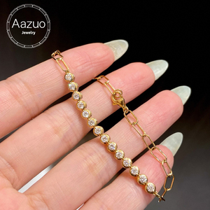 อาซูโอ 18K ทองคำแท้สีเหลือง ประดับเพชรเลี้ยงในห้องปฏิบัติการ 0.74 กะรัต สร้อยข้อมือแฟรี่ ทรงบริลเลียนท์คัท ของขวัญสุดหรูสำหรับผู้หญิง สวมใส่ได้ทุกวัน งานแต่งงาน งานปาร์ตี้ - Product Image 1