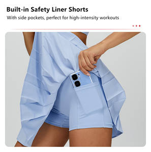 Jupe de tennis plissée taille haute GZL139 avec short intégré et poche latérale pour l'entraînement et le <span class=keywords><strong>golf</strong></span> pour femmes - Product Image 6