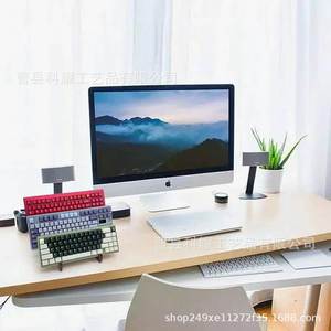 Soporte de madera para teclado, organizador de escritorio de 3 niveles, estante de almacenamiento para uso en el hogar y la oficina - Product Image 3