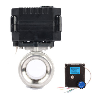 Válvula de Bola Motorizada de Acero Inoxidable DN25 de 2 Vías, Mini Actuador Eléctrico con Función Manual, Indicador de Posición, Base OEM para Medios - Product Image 5