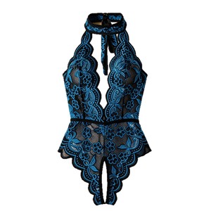 Body moulant sexy en dentelle transparente à décolleté plongeant, anti-rides, couvrant le ventre, style européen et américain, pour femme - Product Image 5