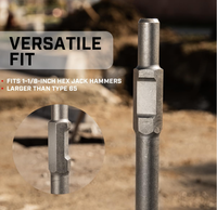 AOLI Lot de 2 marteaux à béton hexagonaux plats de 1-1/8 po pour marteau démoliteur électrique, burin de démolition pour briseur de béton