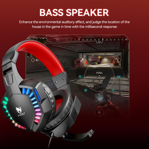 Audífonos Supraaurales con Cable T-<span class=keywords><strong>WOLF</strong></span> H120 con Conector de 3.5 mm, Alimentación por USB, Iluminación RGB para Juegos y Música - Product Image 4