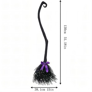 Nuova Scopa da Strega Unisex per Halloween e Pasqua, Costume Cosplay in Plastica per Oggetto di Scena Magico - Product Image 3