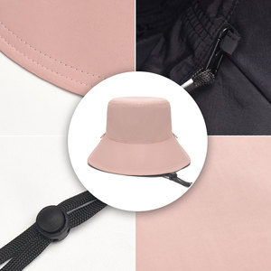 หมวกชาวประมงถังผ้าฝ้ายยูนิเซ็กซ์เชือกกันลมพิมพ์โลโก้ที่กำหนดเอง3D ปักป้องกันแสงแดดในฤดูร้อนสำหรับการเดินทางตกปลา - Product Image 4