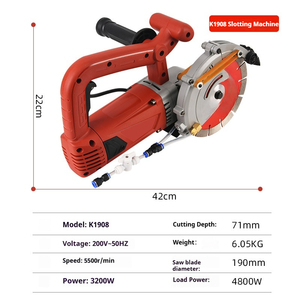 เครื่องตัดผนังแบบใบมีดวงกลม 220V กำลังสูง แบบมือถือ สำหรับตัดกระเบื้อง คอนกรีต อิฐ หิน เครื่องตัดผนัง - Product Image 6