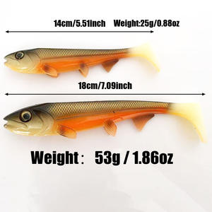 Leurre de pêche populaire Bombshad Square Tail Swimbait Shad pour brochet, 14cm 18cm, impression 3D, artificiel pour la pêche en mer et les grosses prises, wobbler - Product Image 2