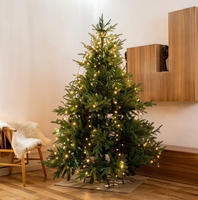 LED-Ringbaumlichter Fünfzackiger Stern Wasserfall Hängende Fließende Lichterkette Weihnachts-LED-Lichterkette für Außen IP44 Wasserdicht Warmweiß