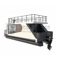 Maison flottante préfabriquée, bateau-maison, mini-maison, bateau de fête, petite maison aquatique, hôtel flottant sur le lac ou la rivière
