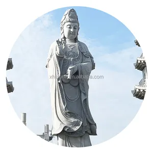 Chinese Hot Sale Aangepaste Grootte Outdoor Steen Gesneden Grote Guanyin Bodhisattva Buddha Kuan Yin Standbeeld
