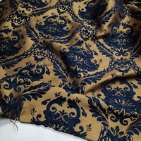 Tissu Jacquard Brocart Chenille Haut de Gamme Teint en Fil Multicolore Style Cour Royale Dorée pour Vêtements JS-60211B