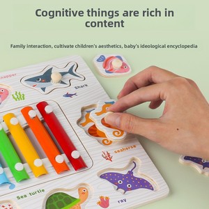 Xylophone en bois créatif, planche à saisir multifonctionnelle, jouet éducatif Montessori, puzzle musical d'apprentissage précoce pour les tout-petits - Product Image 4