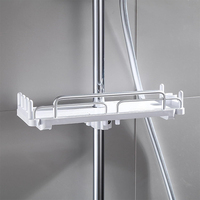 Étagère murale de rangement pour salle de bain en plastique, support de présentation pour douche télescopique