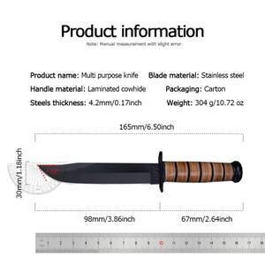 Cuchillo Táctico Personalizable KB1217, Hoja de Acero Inoxidable de Alta Calidad, Mango Fijo de Madera y Cuero para Uso Industrial, Bricolaje y OEM - Product Image 6
