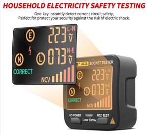 ANENG AC11 <b>Smart</b> LCD Digital Display <b>Socket</b> Tester EU UK US Multi-Version ABS Material 220V Voltage - Product Image 6