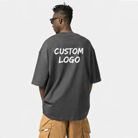 Camiseta Oversize Vintage Lavada Personalizada, Estilo Urbano para Tallas Grandes, Bajo MOQ, Logotipo Personalizado, Hombre, OEM ODM, Venta al por Mayor