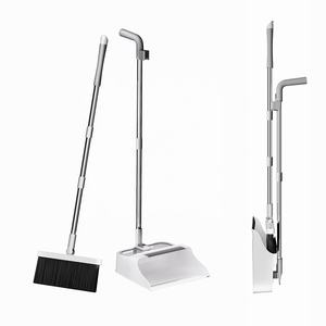 Realida خفيفة الوزن سهلة التخزين ردهة المكتب استخدام مجموعة مكنسة مقبض طويل دوارة مقلاة مجرفة لينة الحيوانات الأليفة للاستخدام المنزلي المطبخ - Product Image 6