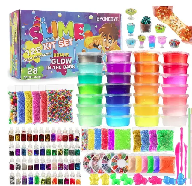 Kit educativo di vendita calda Kit per la produzione di melma Kit di melma fai da te a 16 colori cristallino