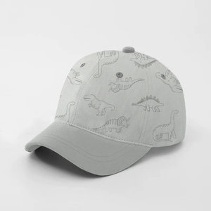 Gorra de Béisbol para Bebés y Niños, Personalizada al por Mayor, con Estampado de Dinosaurios, Protección <span class=keywords><strong>Solar</strong></span>, Transpirable, de Algodón, con Cierre de Velcro Ajustable - Product Image 5