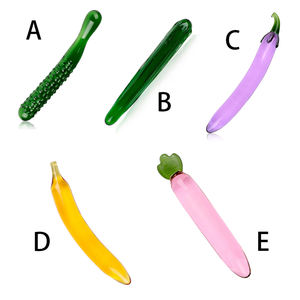 Godes <span class=keywords><strong>banane</strong></span> en verre <span class=keywords><strong>pénis</strong></span> artificiel godes aubergines pour femmes fruits et légumes Masturbation féminine Plug anal concombre Sex Toy - Product Image 3