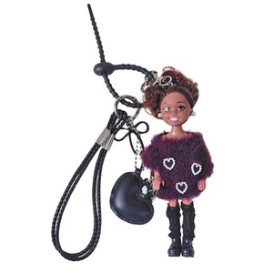 HECION Mini poupée princesse mignonne pour bébé, couleur violet foncé, avec pull, tenue du jour, porte-clés personnalisé DIY - Product Image 6