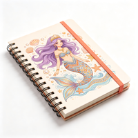Carnet à spirale personnalisé 200 pages A5 pour la prise de notes quotidiennes, style sirène, cahier d'exercices premium pour étudiants